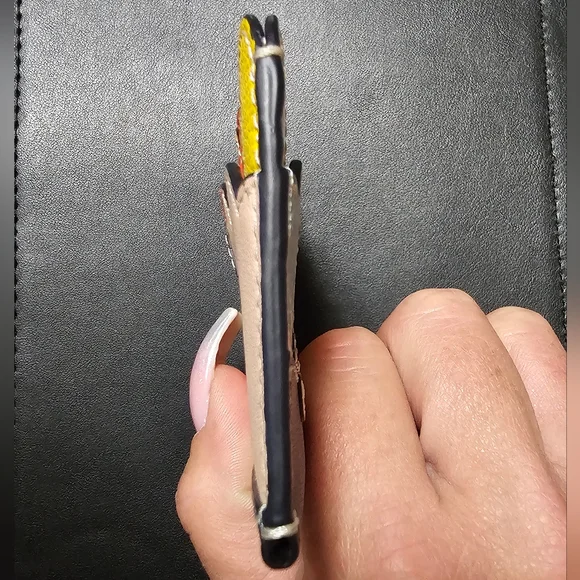 TORY BURCH Card Case Multicolor Leather Enamel Card Holder - Picture 9 of 12